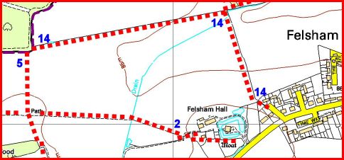 Map of footpath 14