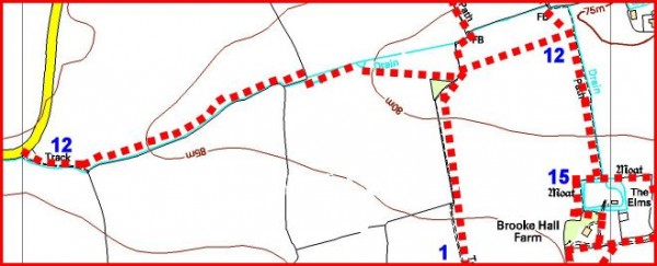 Map of footpath 12