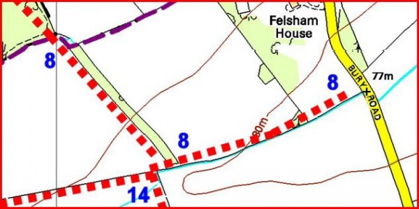 Map of footpath 8